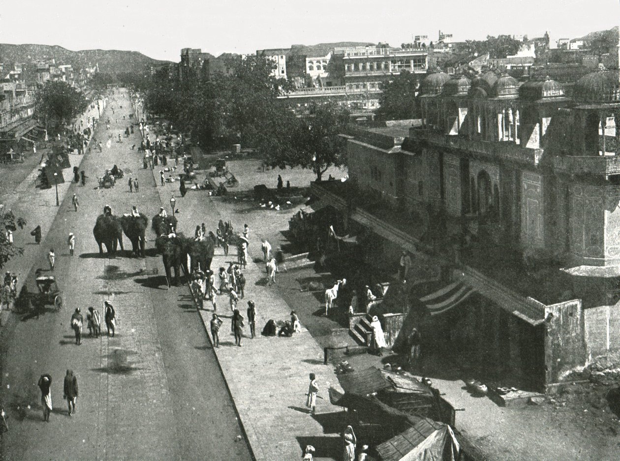 Gatebilde i byen Jaipur, India, 1895. av Unbekannt