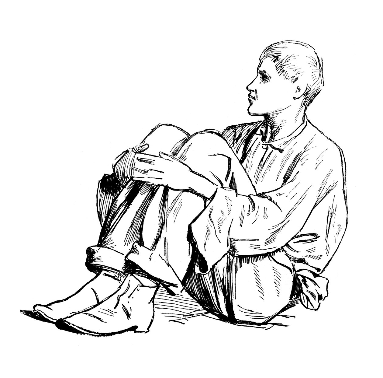 Studie av en sittende mann, 1895 av Unbekannt