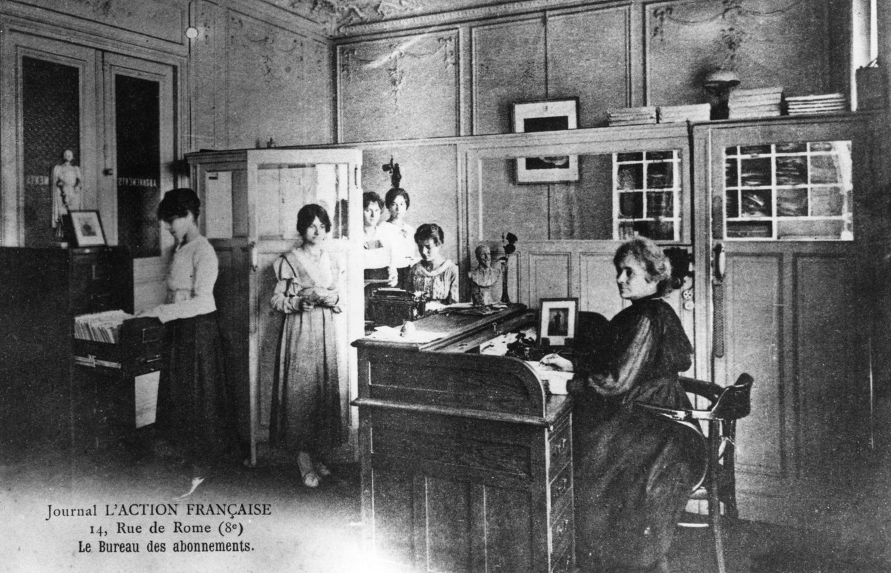 Abonnementskontor til avisen LAction Francaise, Paris, 1917 av Unbekannt