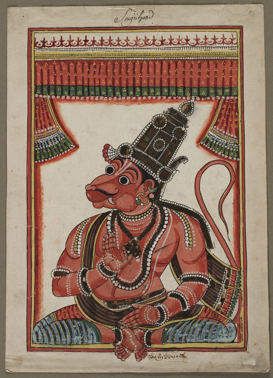 Sugriva, apekongen, 1760-1770. av Unbekannt