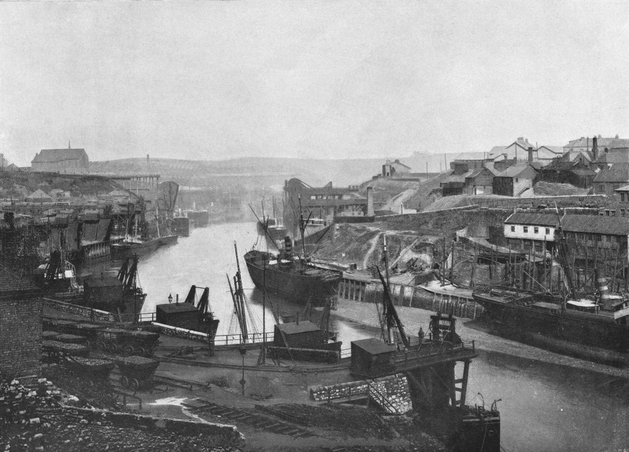 Sunderland - Ser opp elven fra broen, 1895 av Unbekannt