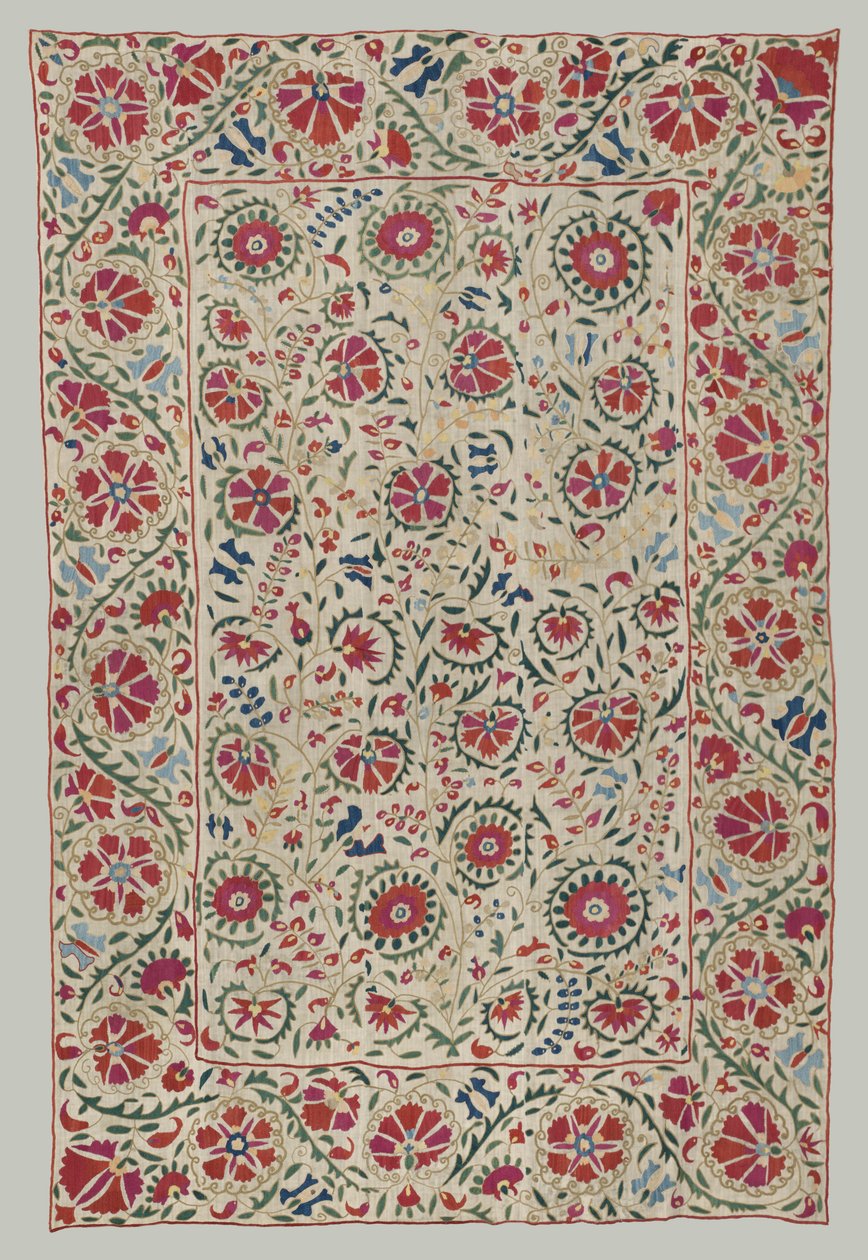 Suzani: gardin eller sengetrekk, ca 1800. av Unbekannt