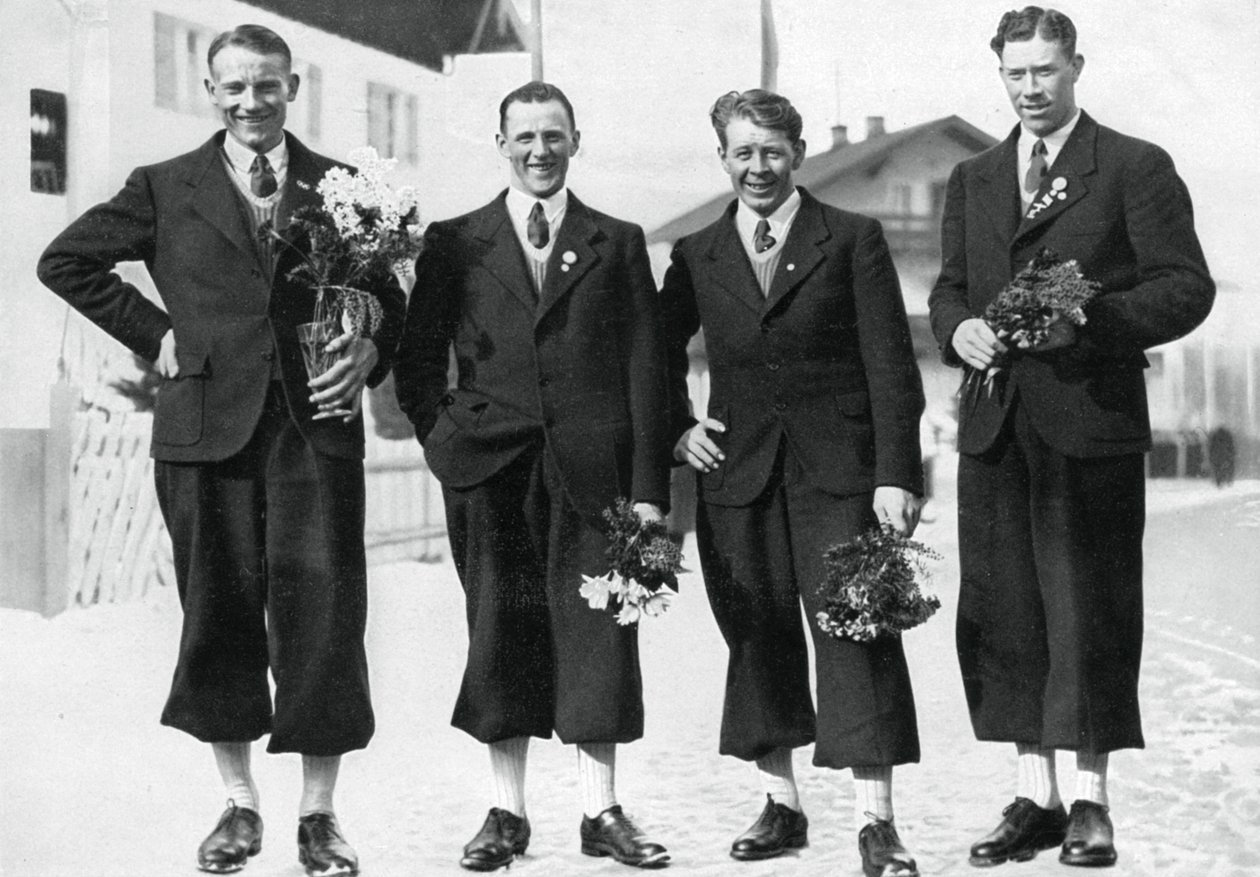 Svensk langrennslag, olympiske vinterleker, Garmisch-Partenkirchen, Tyskland, 1936 av Unbekannt