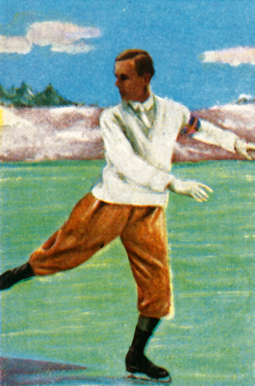 Den svenske kunstløperen Gillis Grafström, 1928. av Unbekannt