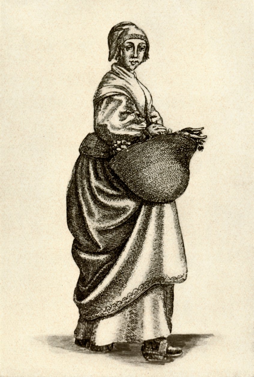 Svensk kvinne i tresko, 1640, 1937. av Unbekannt