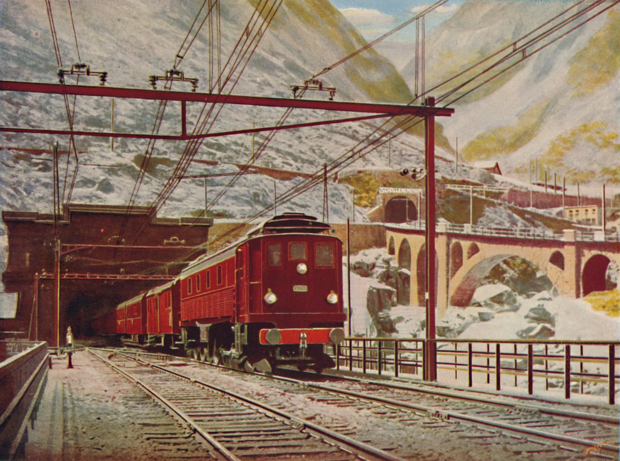 Swiss Express forlater den store St. Gotthard-tunnelen, 1926 av Unbekannt