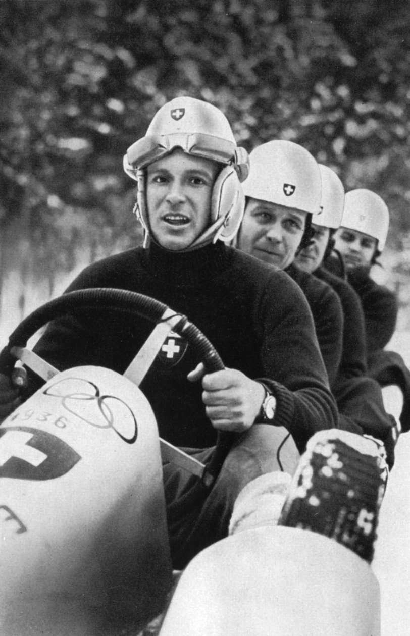 Sveitsisk firemannsboblag, olympiske vinterleker, Garmisch-Partenkirchen, Tyskland, 1936 av Unbekannt