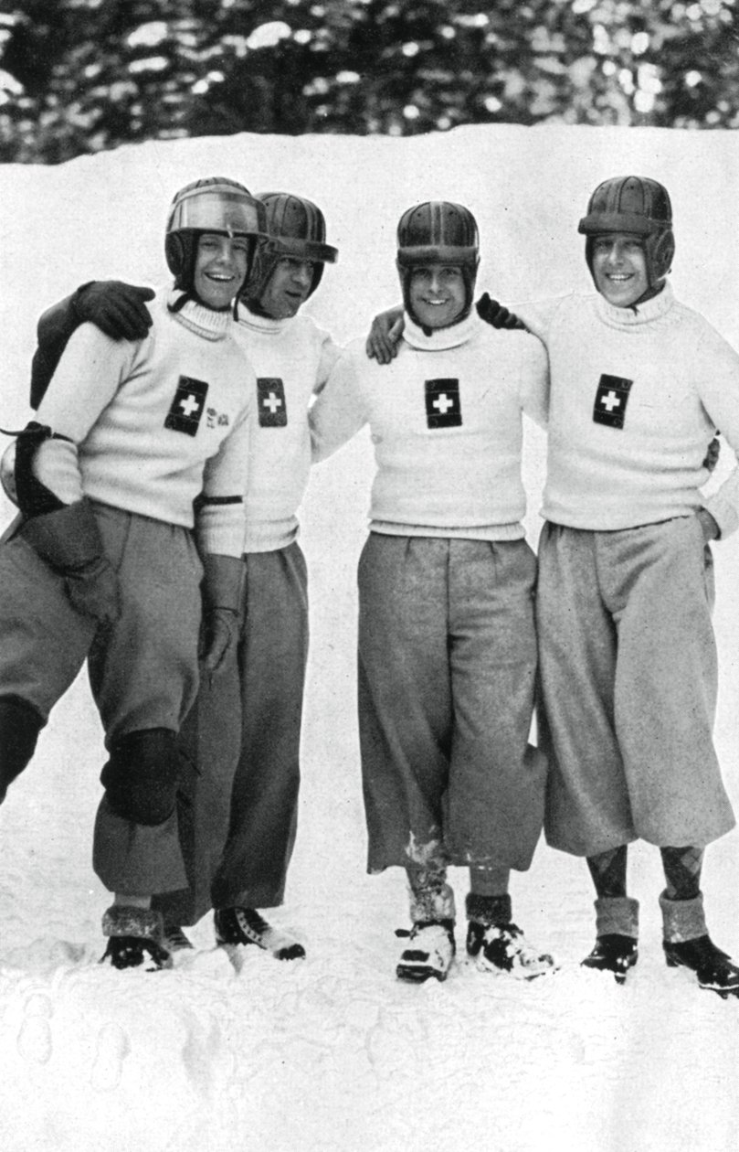 Sveitsisk firemannsboblag, olympiske vinterleker, Garmisch-Partenkirchen, Tyskland, 1936 av Unbekannt
