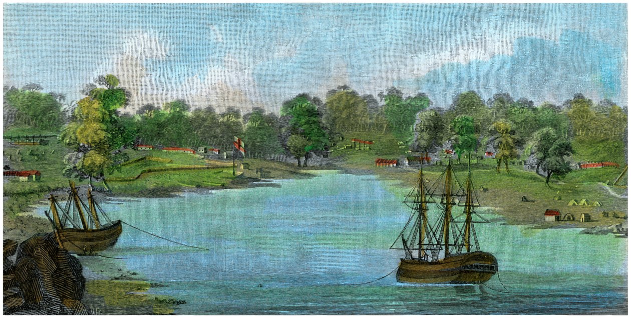 Sydney Cove, New South Wales, Australia, 20. august 1788 c1885 av Unbekannt