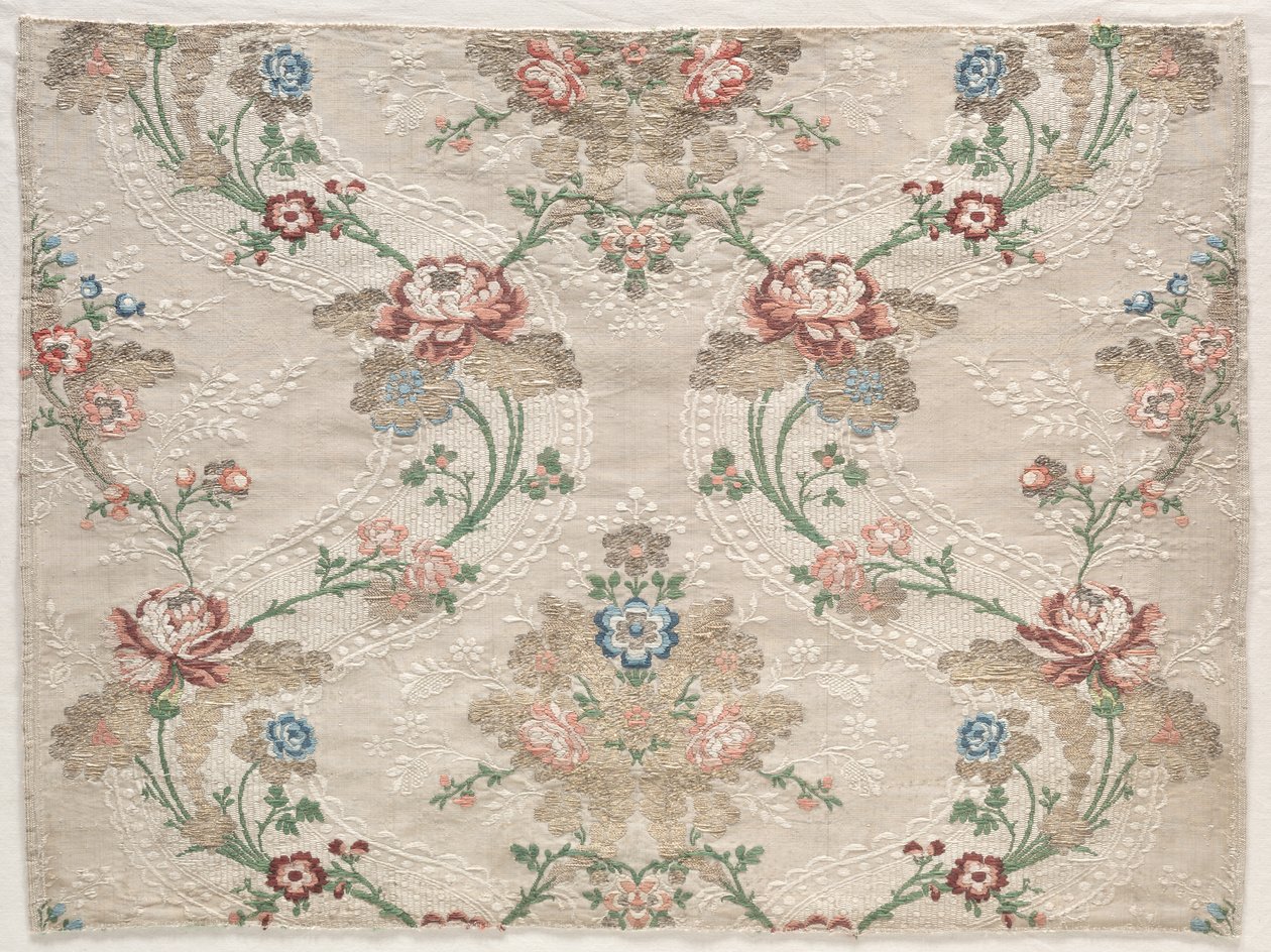 Taftfragment, ca. 1730. av Unbekannt