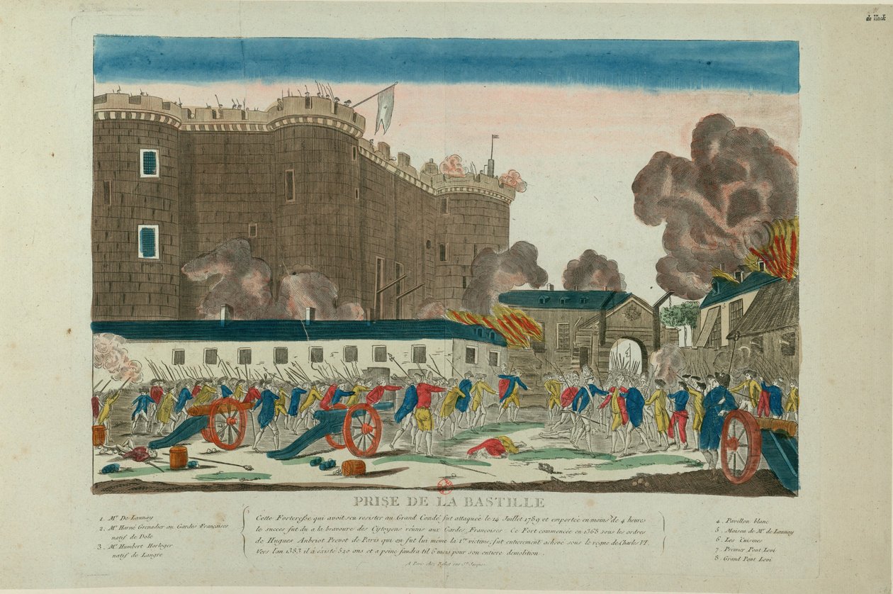 Inntak av Bastillen 14. juli 1789, 1789. av Unbekannt