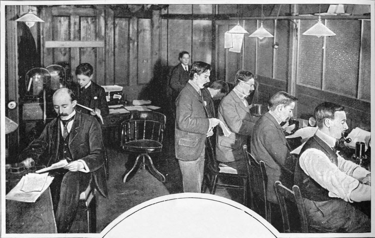 Bånd- og telegrafrom til avisen Daily Express, London, c1900 1903 av Unbekannt