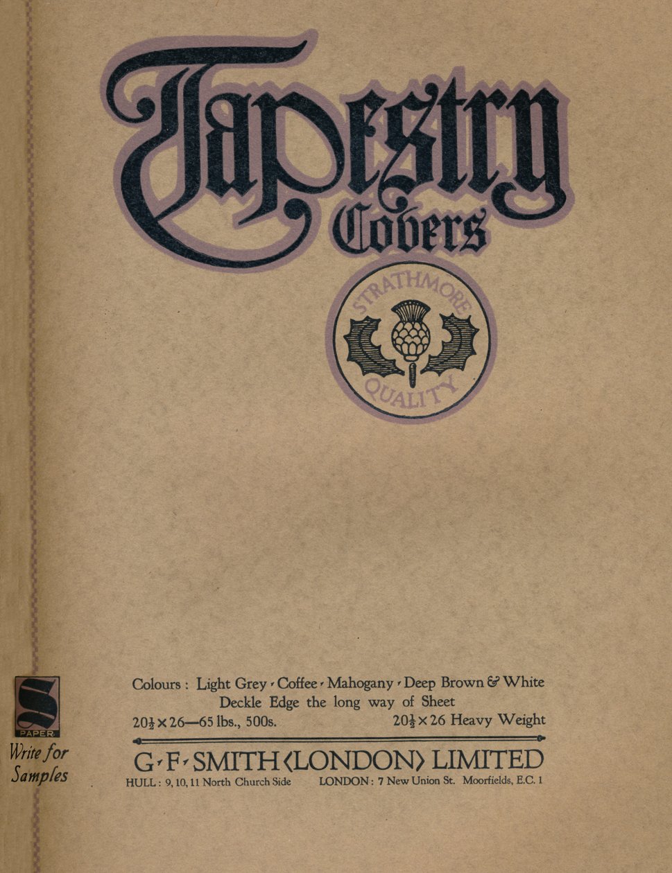 Tapestry Covers - G. F. Smith London Limited-annonse, 1919 av Unbekannt