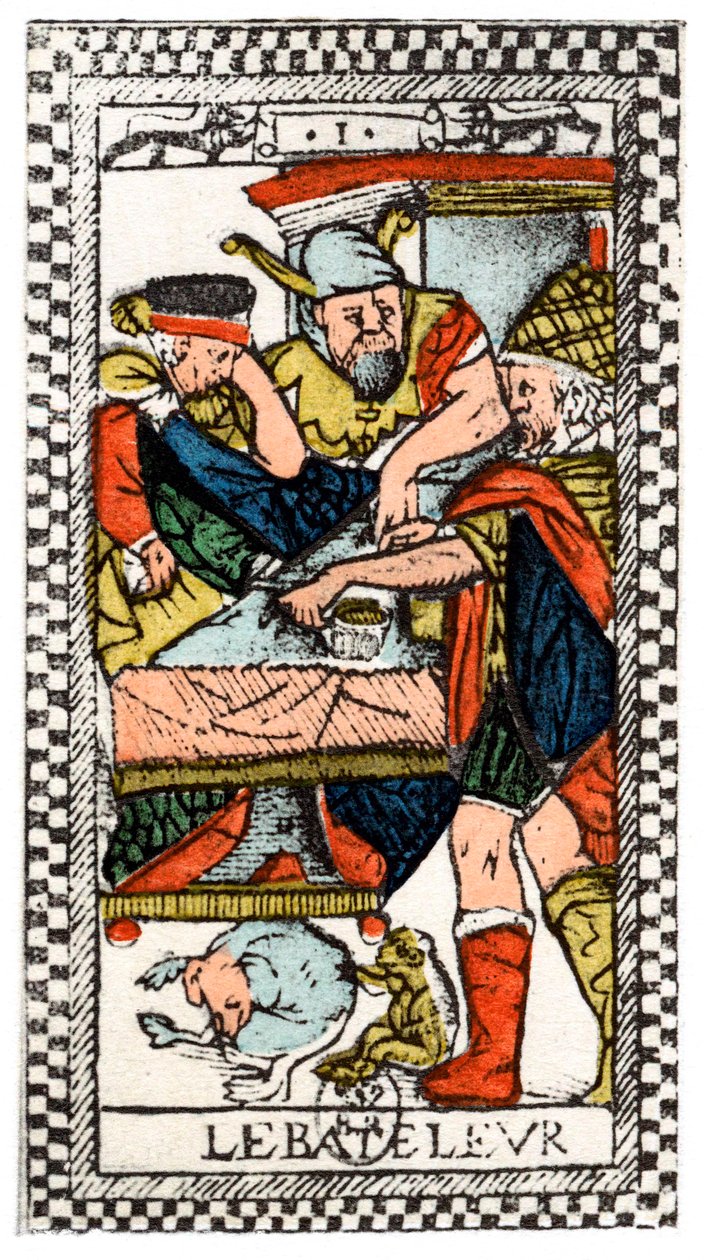 Tarotkort av sjongløren eller Mountebank, Parisian Tarot, 1500. av Unbekannt
