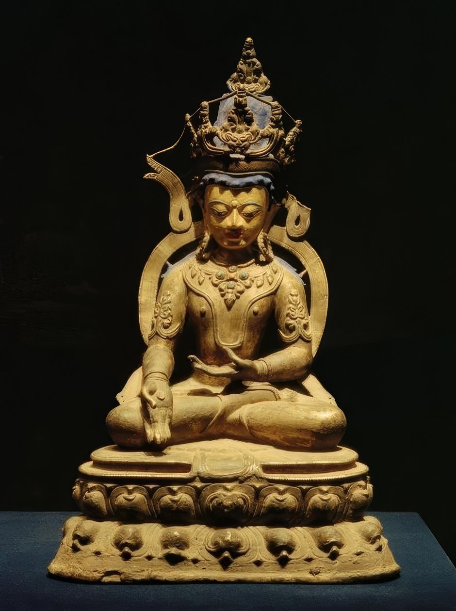Tathagata Ratnasambhava / Skulptur, 1300 n. Chr. av Unbekannt