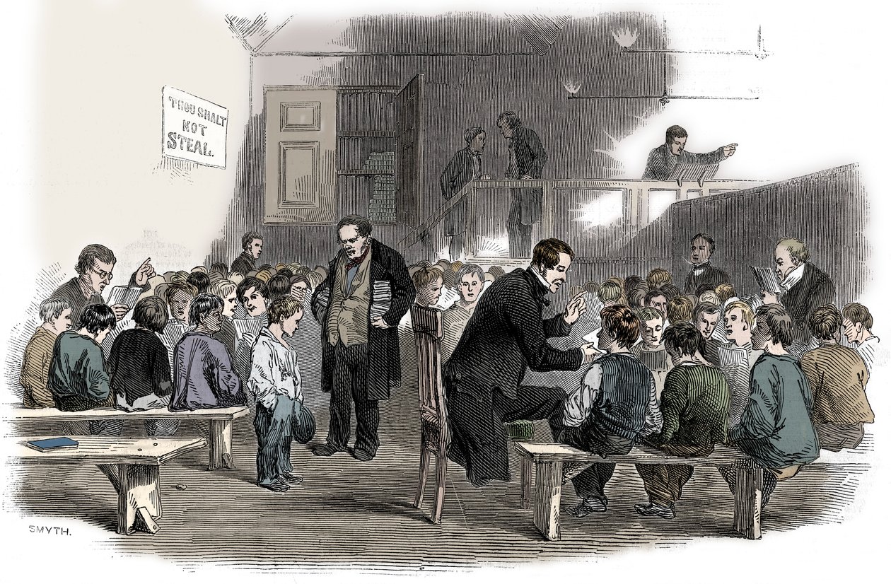 Lærte gutter å lese på Ragged School Union-skolen, Lambeth, London, 1868 av Unbekannt