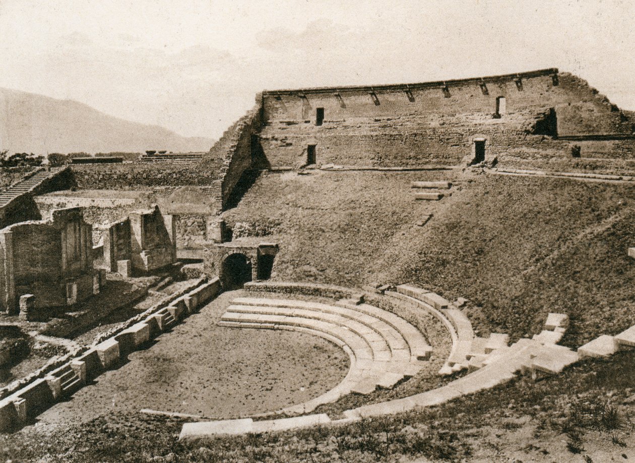 Tragisk teater, Pompeii, Italia, ca 1900-tallet av Unbekannt