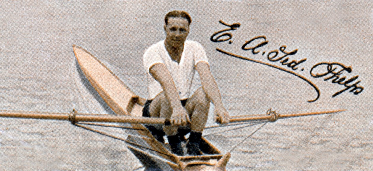 Ted Phelps, verdensmester i profesjonell sculling, 1935 av Unbekannt