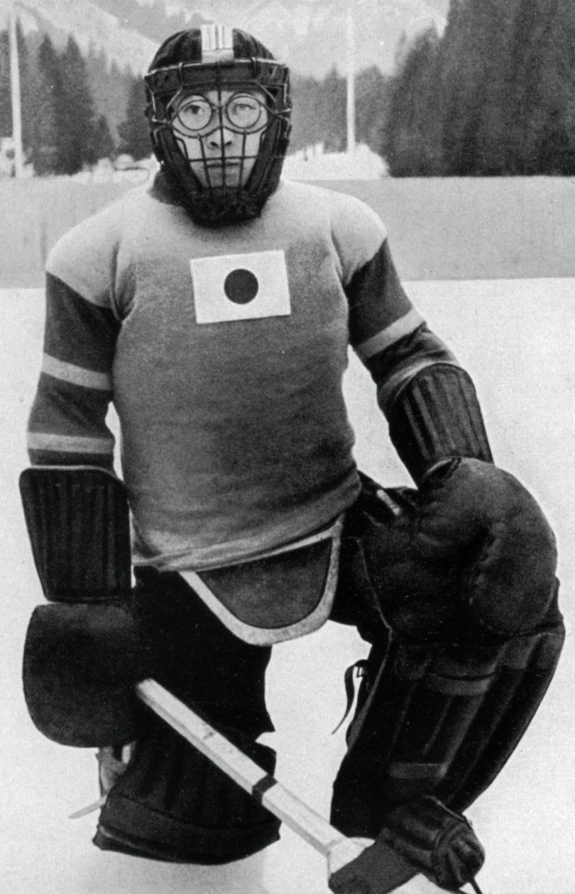 Teiji Homna, Japans ishockeylag, vinter-OL, Garmisch-Partenkirchen, Tyskland, 1936 av Unbekannt