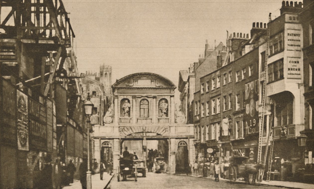 Temple Bar: Bygrensen i Stranden i året 1878, c1935. av Unbekannt