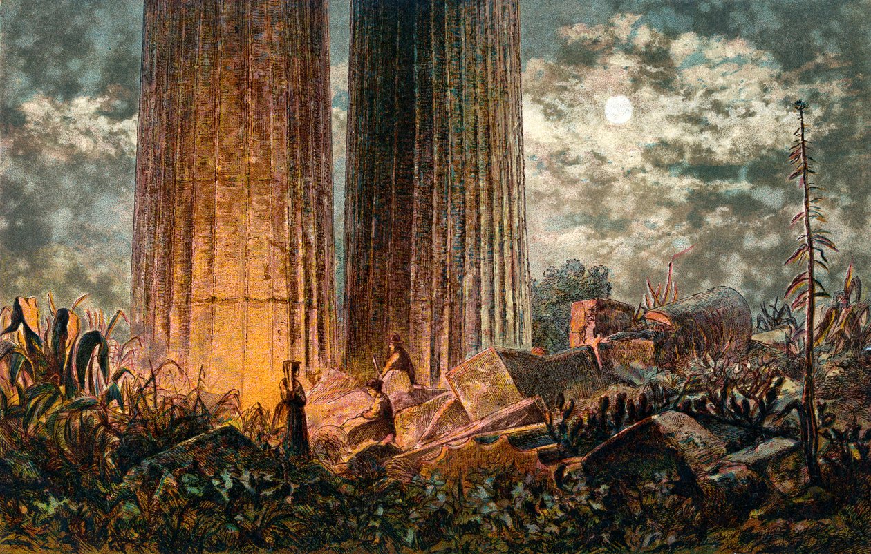 Giants tempel, Sicilia, 1800-tallet av Unbekannt
