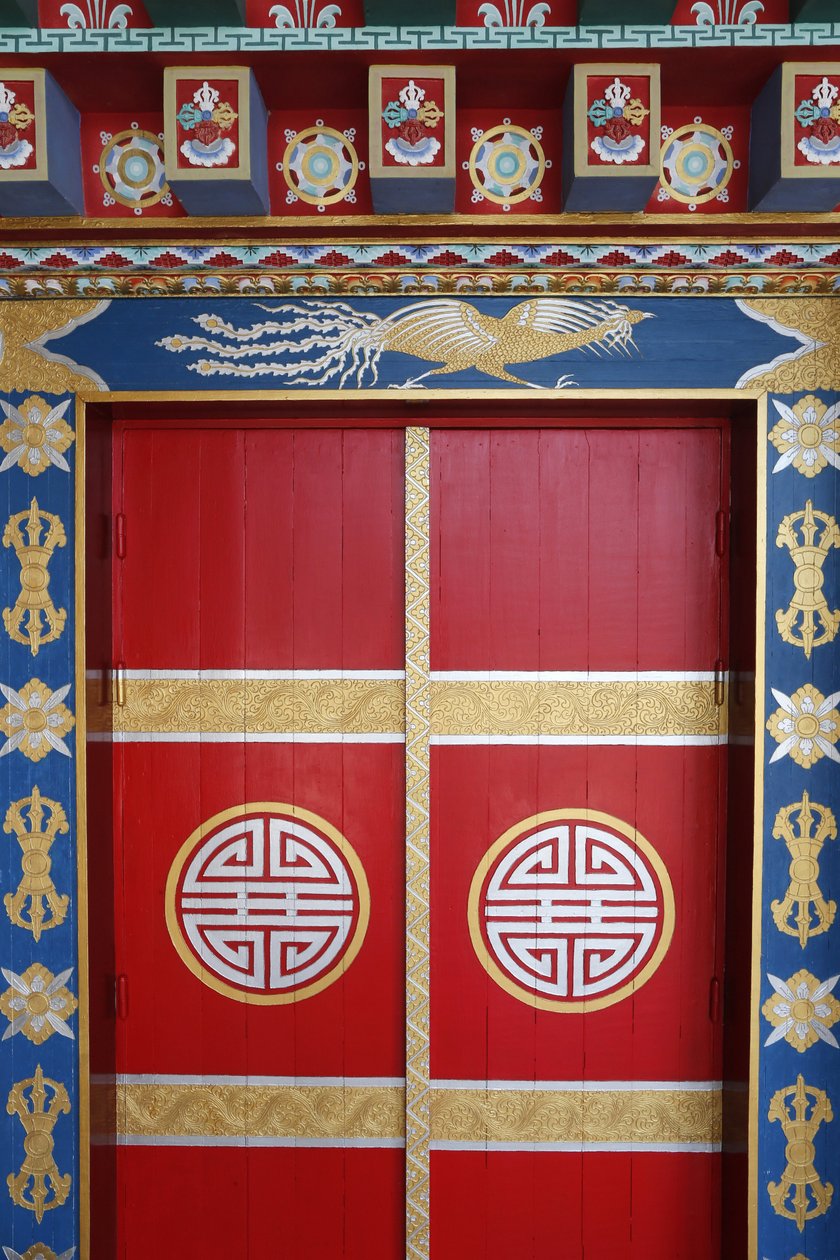 Temple of the Thousand Buddhas. Dashang Kagyu Ling menighet. Pagodedør, La Boulaye, Frankrike av Unbekannt
