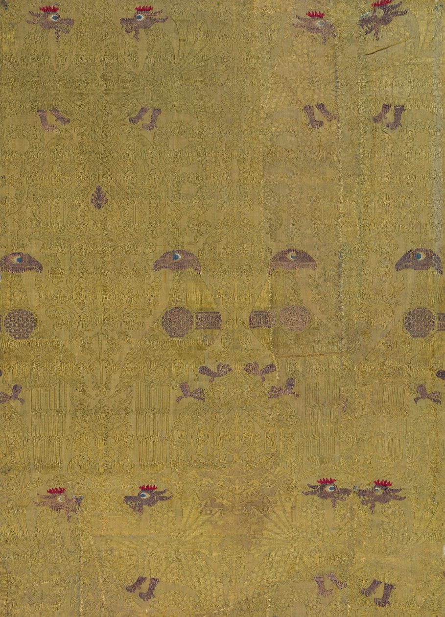 Tekstil-, fugle-, drage- og palmettemotiver, italiensk, 1200-1300-tallet. av Unbekannt