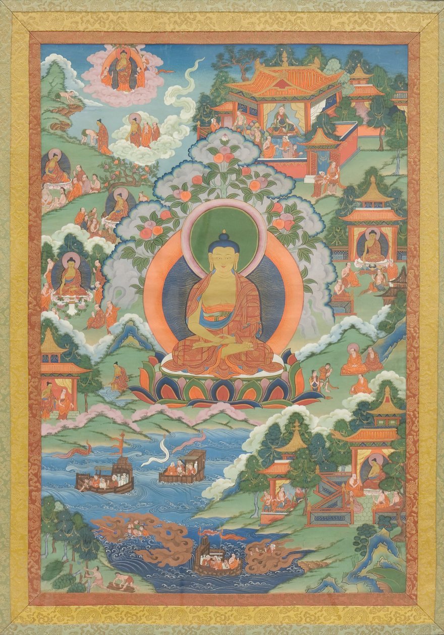Thanka med Buddha, 1800-tallet. av Unbekannt