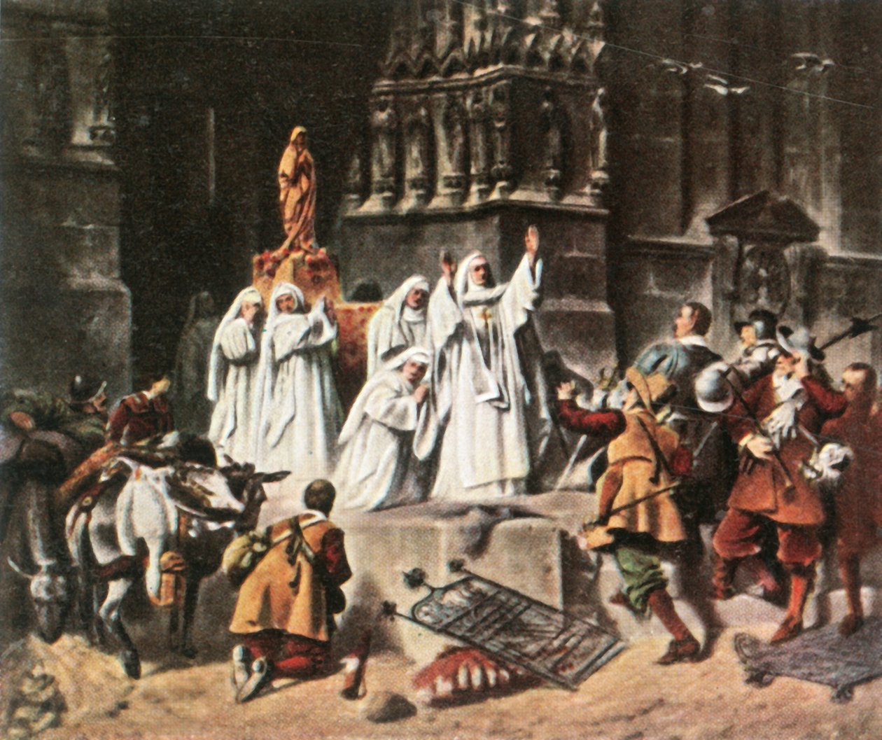 Abbedissen av Frauenchiemsee beskytter klosteret hennes, 1632, 1936. av Unbekannt