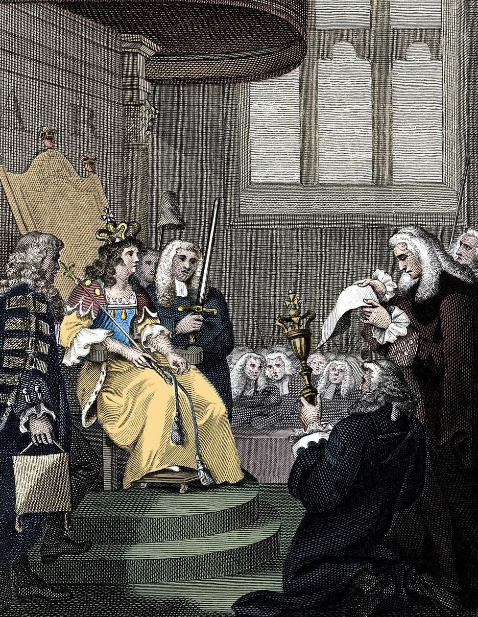 Unionsloven mellom England og Skottland ble lest for dronning Anne, 1826 av Unbekannt