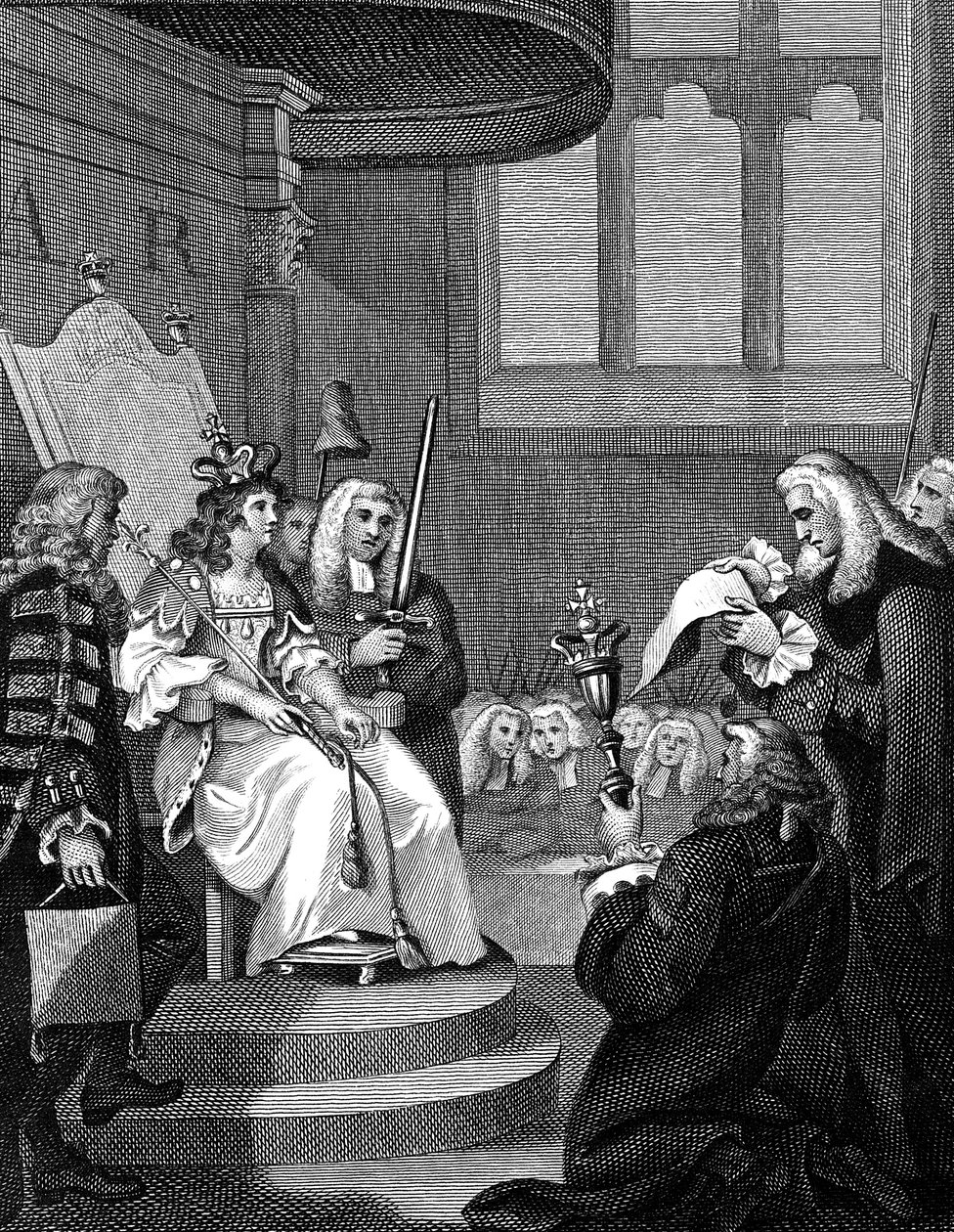 Unionsloven mellom England og Skottland ble lest for dronning Anne, 1826 av Unbekannt