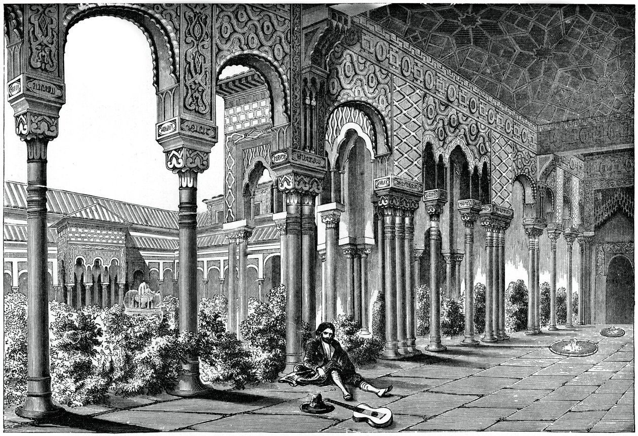 Alhambra-palasset, Granada, Spania, 1870 av Unbekannt