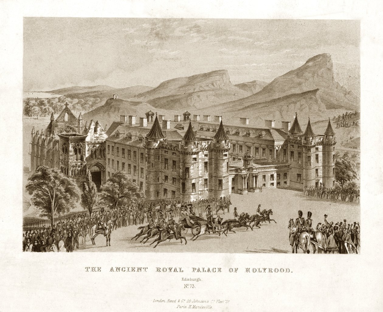 Det gamle kongelige palasset i Holyrood. Edinburgh, midten av 1800-tallet av Unbekannt