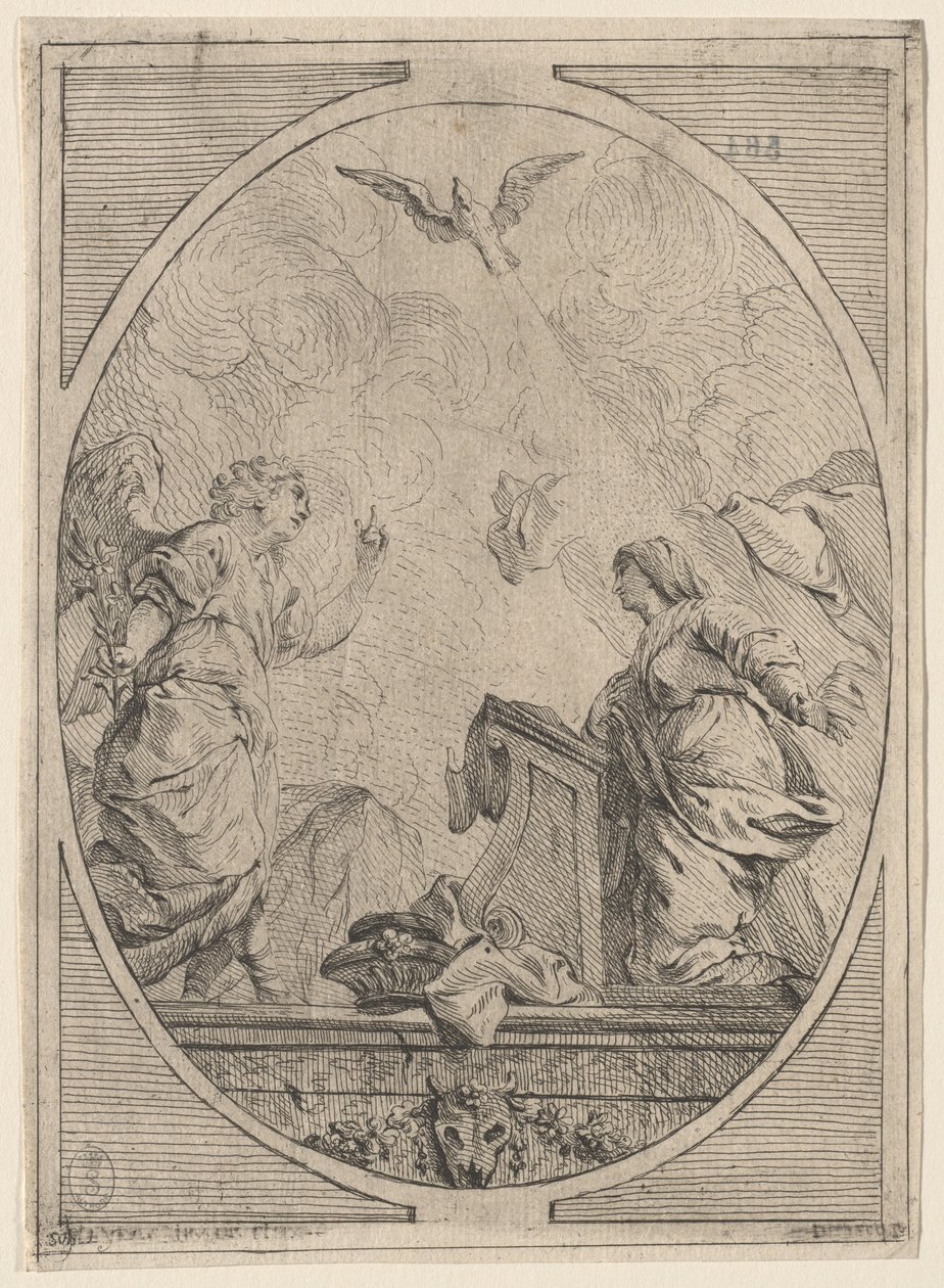 Bebudelsen, ca. 1730. av Unbekannt
