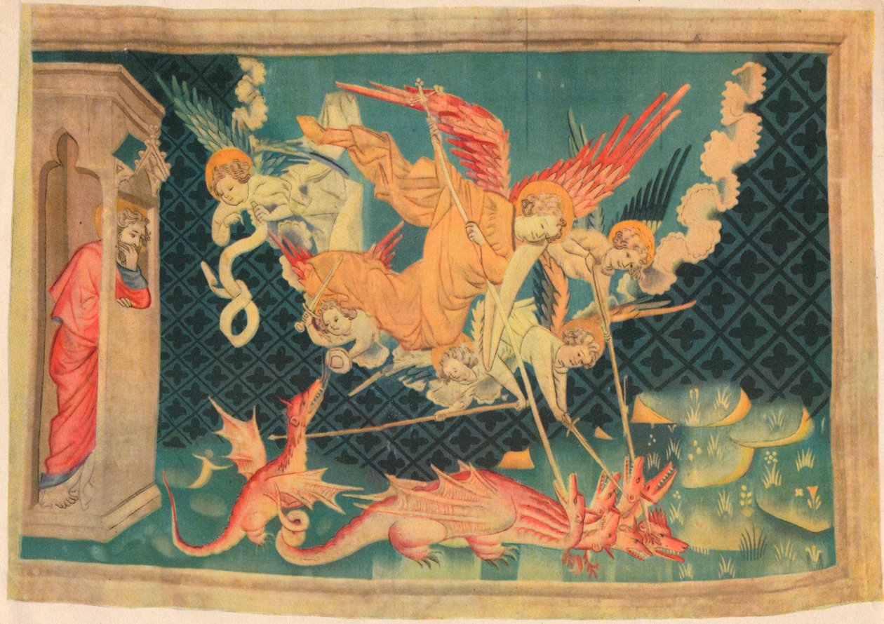Apokalypsen. St. Michael og hans agenter overvinner dragen. av Unbekannt