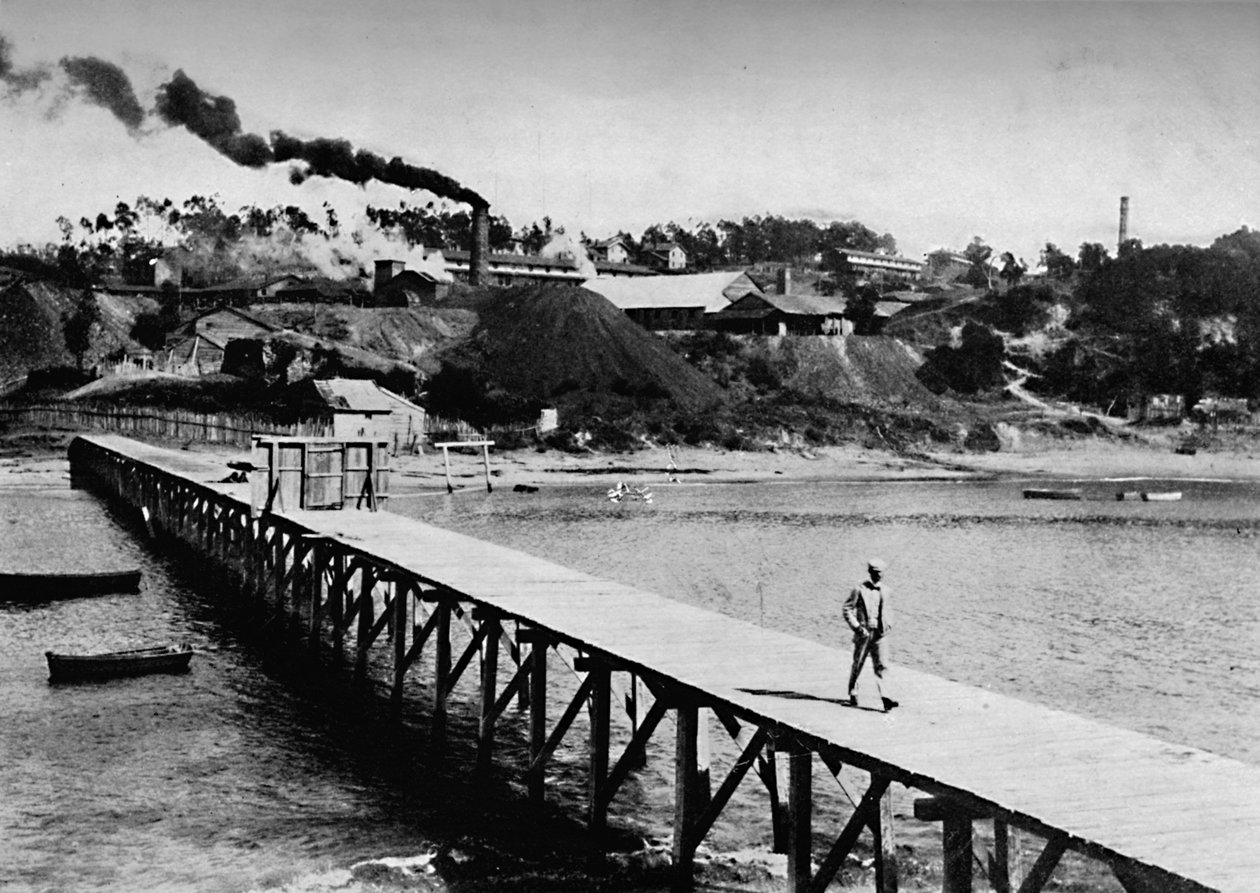 Arauco-distriktet i dag, Wharf at Lota, 1911 av Unbekannt