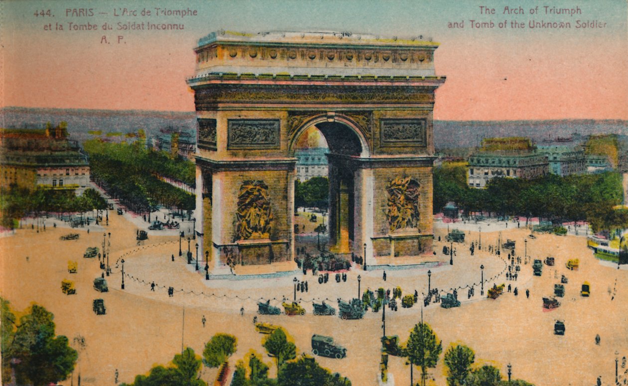 Triumfbuen og den ukjente soldats grav, Paris, c1920 av Unbekannt