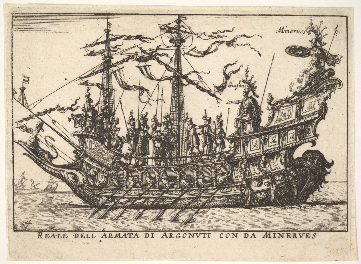 Argonautene ledet av Minerva Reale dell army di Argonuti med da Minerves, fra ser ..., 1664. av Unbekannt