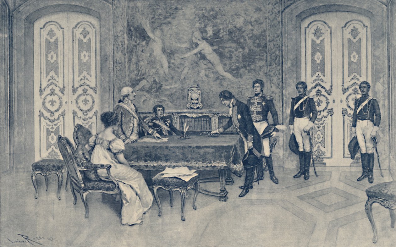 Arrestasjonen av Ferdinand, 1807, 1896. av Unbekannt