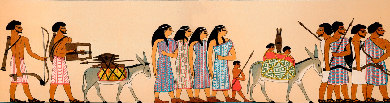 Ankomsten av en stamme av semittiske nomader i Egypt, 1895 f.Kr., 1903 av Unbekannt