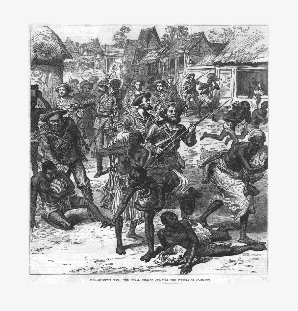 Ashantee War: Naval Brigade Clearing the Streets of Coomassie, 1874. av Unbekannt