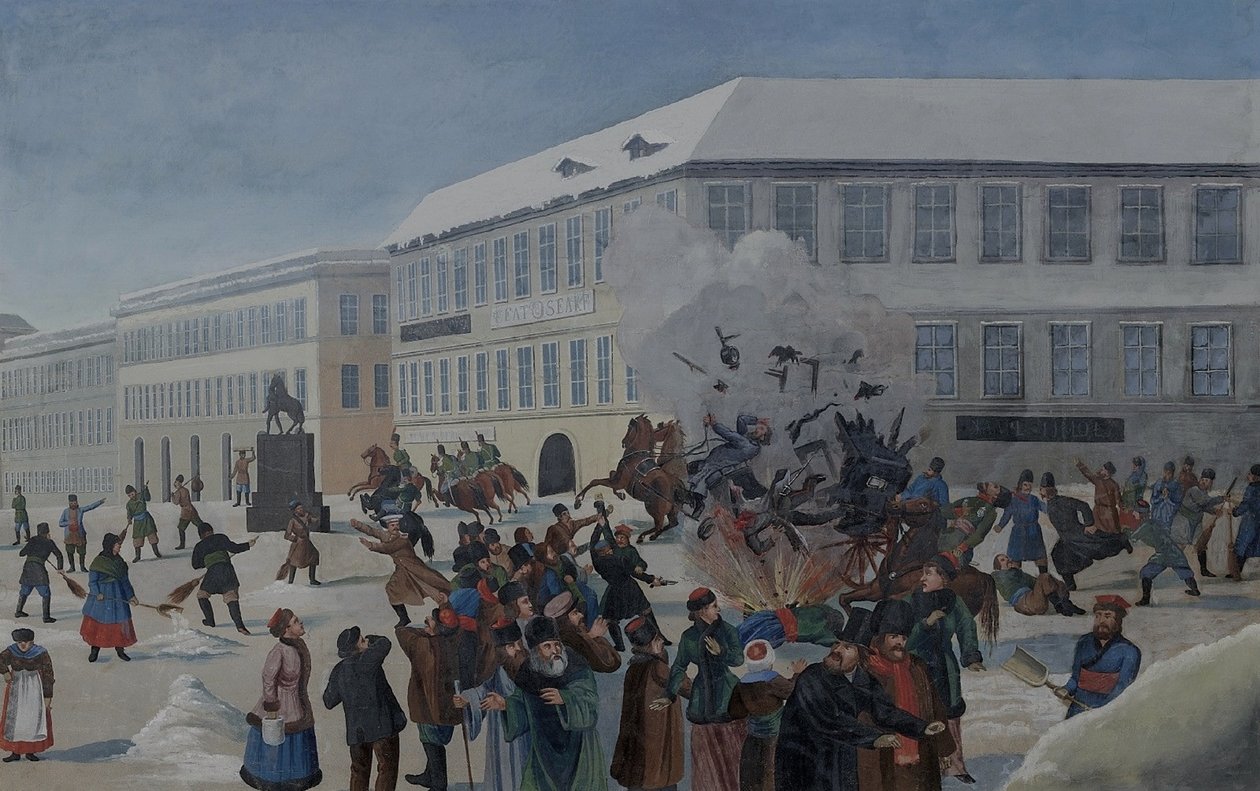 Attentatet på Alexander II 13. mars 1881 av Unbekannt