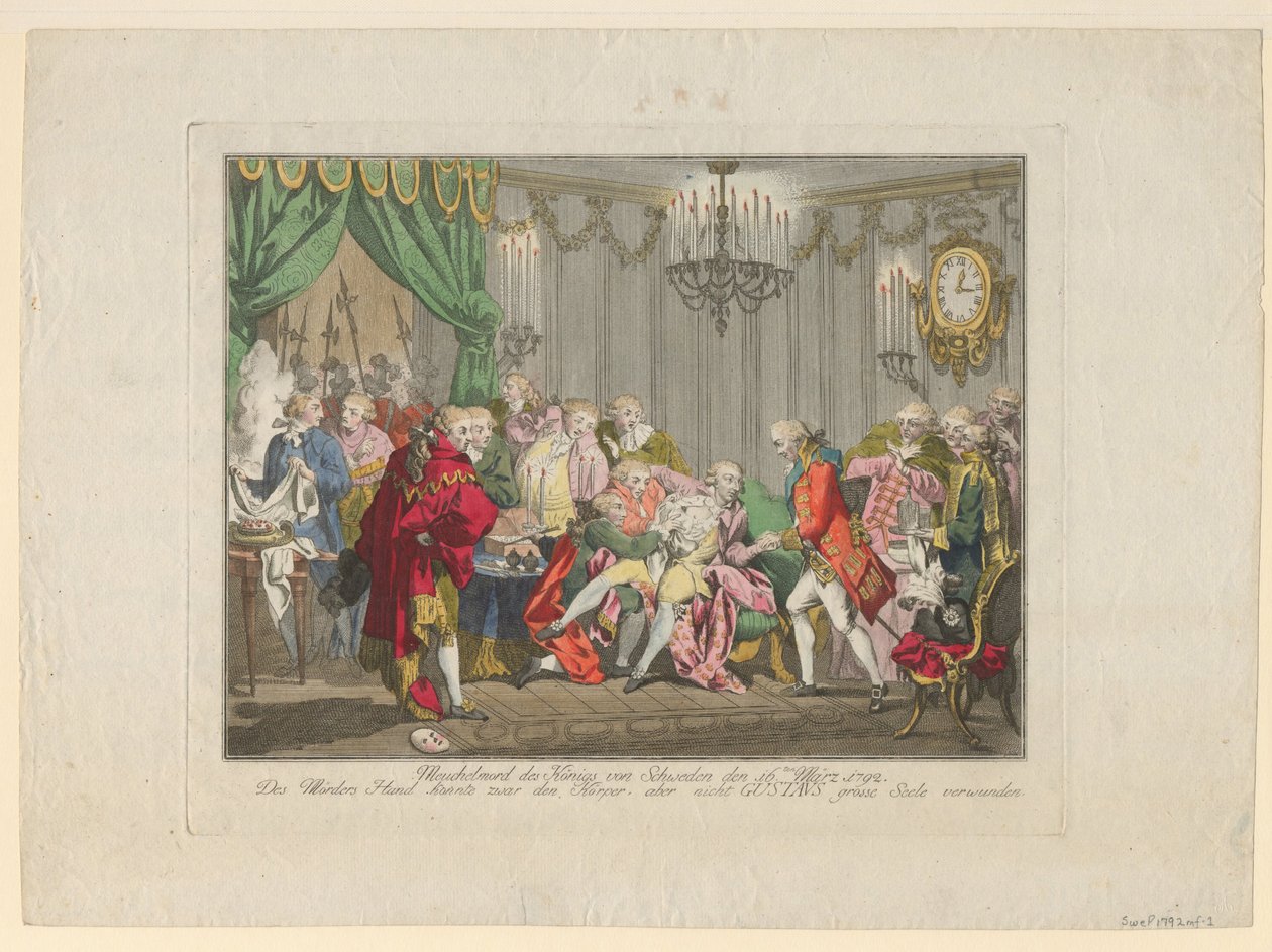 Attentatet på kong Gustav III 16. mars 1792, 1792 av Unbekannt