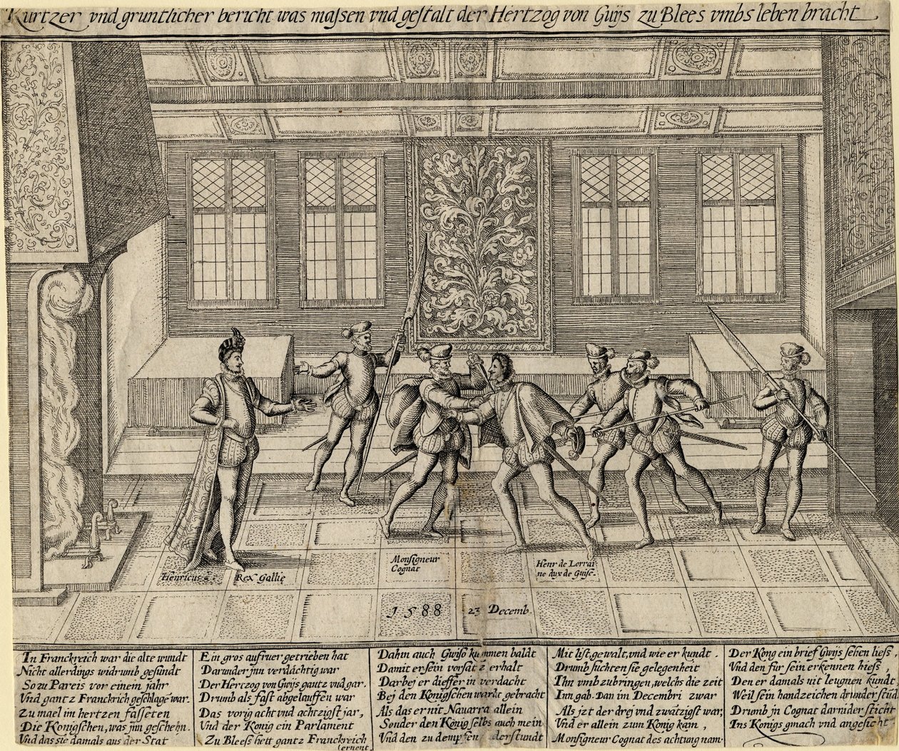 Mordet på hertugen av Guise, 1588 av Unbekannt