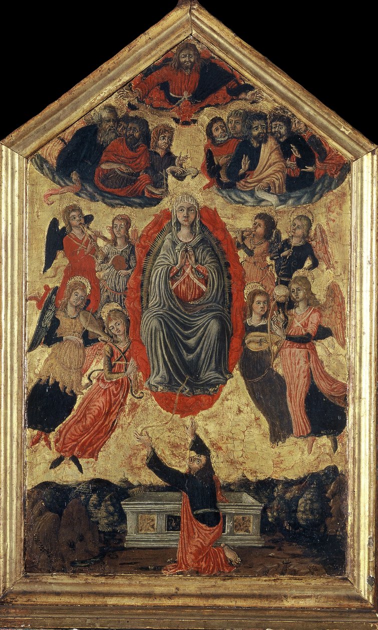 The Assumption of the Blessed Virgin Mary and The Girdle of Thomas, 1400-tallet. av Unbekannt