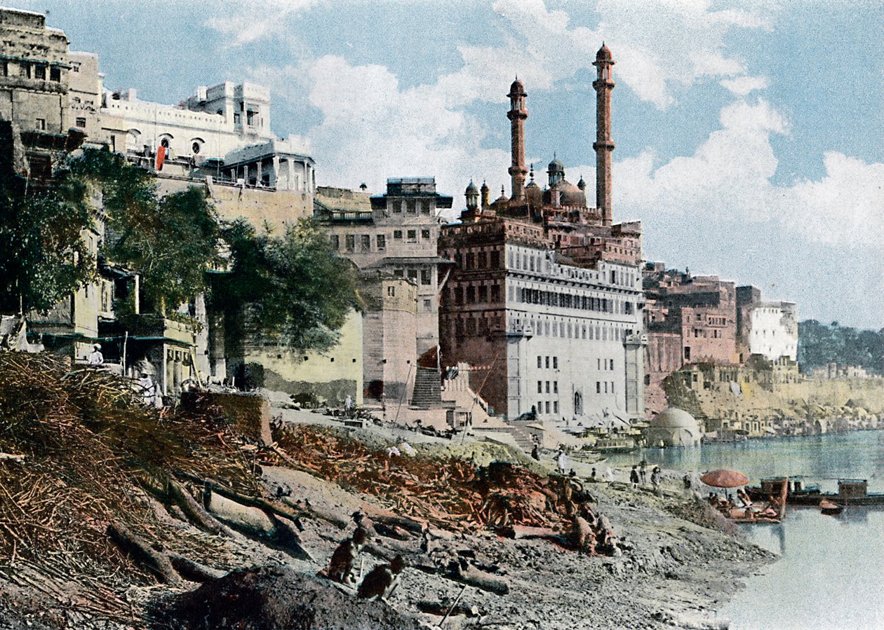 Aurangzeb-moskeen, Varanasi, India, c1890 av Unbekannt