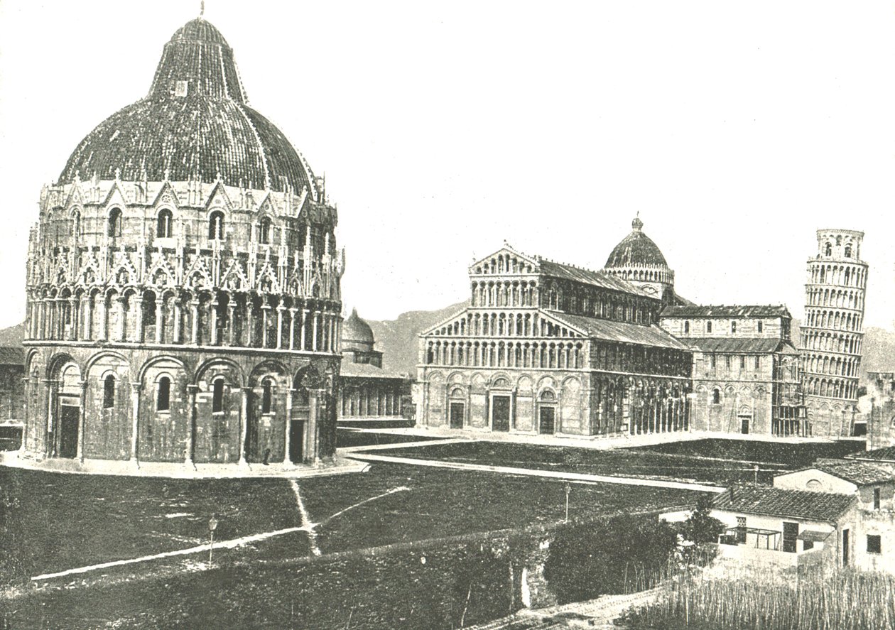 Dåpskapellet, katedralen og det skjeve tårnet, Pisa, Italia, 1895. av Unbekannt