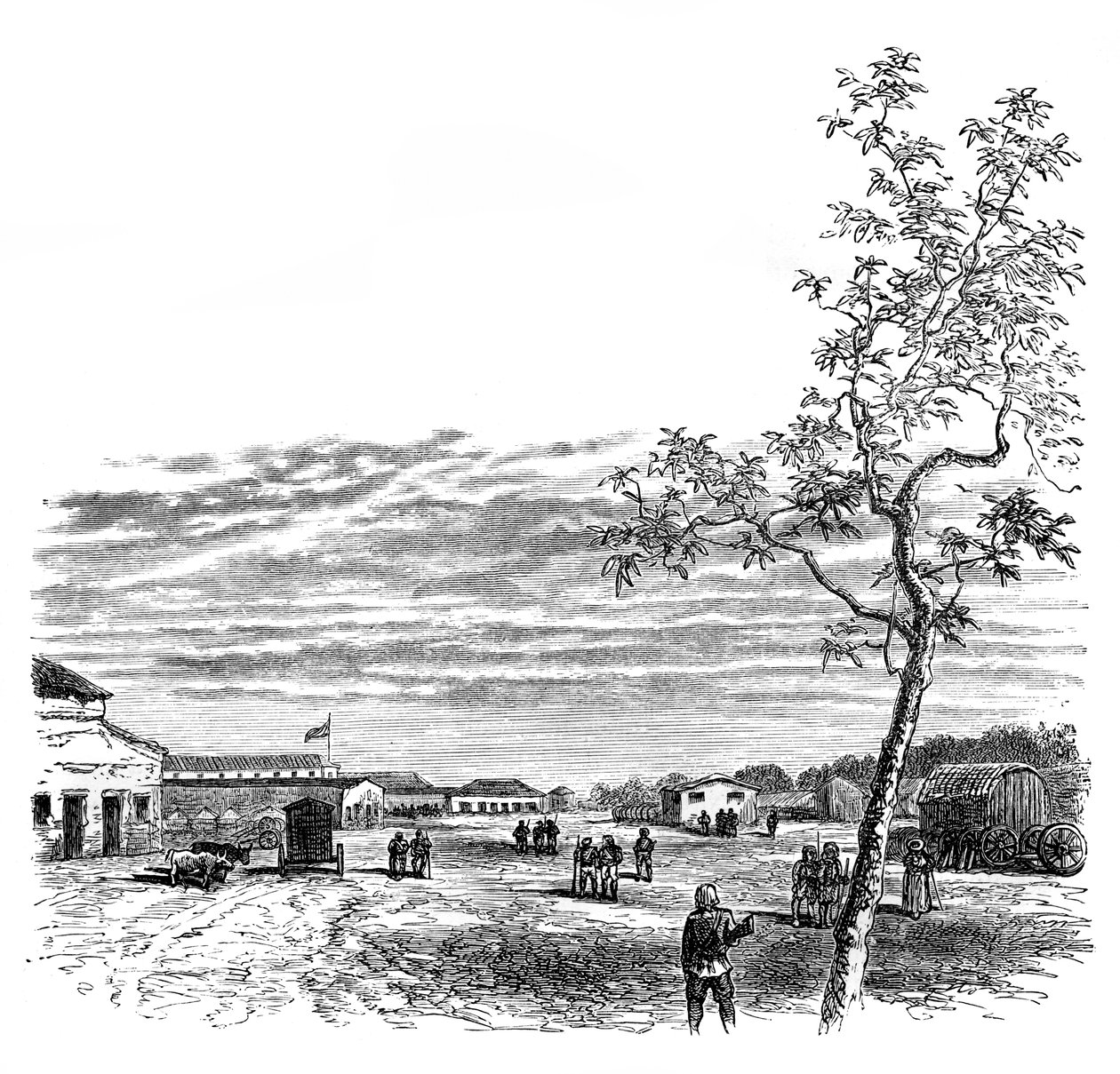 The Barracks at Meerut, India, ca 1850-tallet, 1888 av Unbekannt