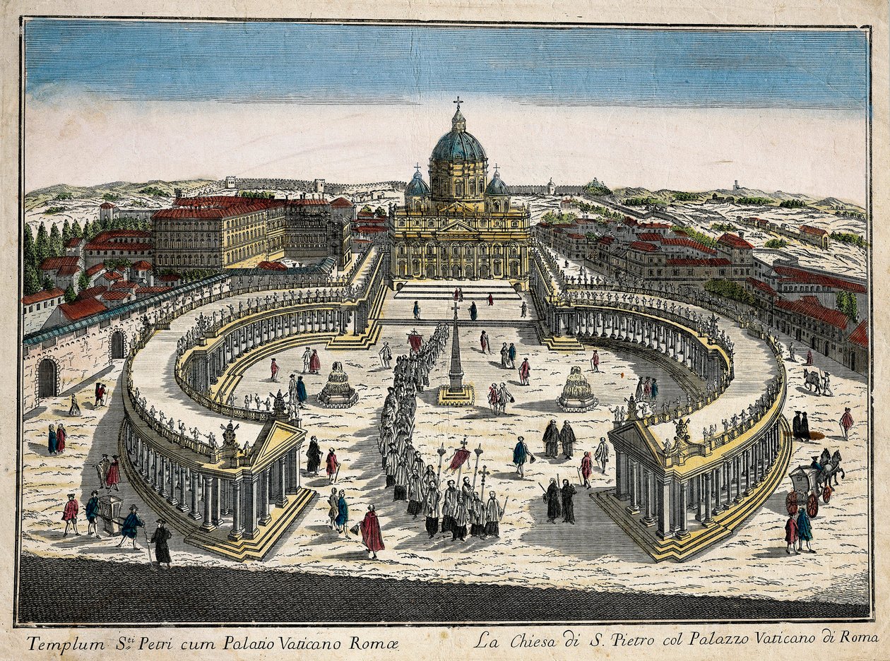 Basilikaen og Petersplassen i Vatikanet. av Unbekannt