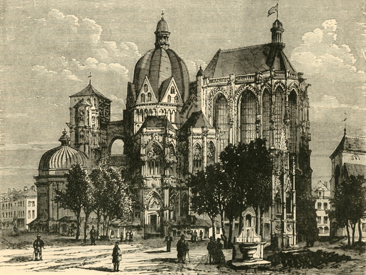 Basilikaen i Aachen, eller Aix-La-Chapelle, 1890. av Unbekannt